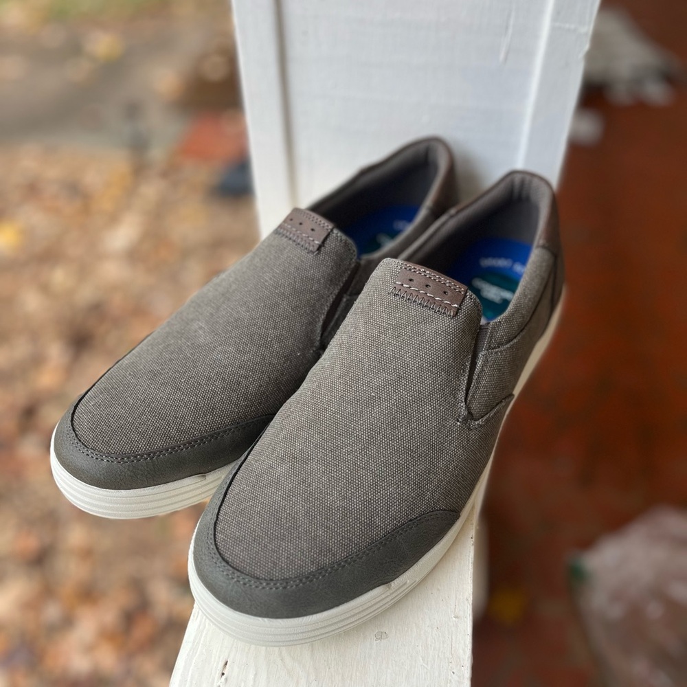 🆕 Nunn Bush Men’s New canvas slip on mock toe shoes Comfort canvas New 11